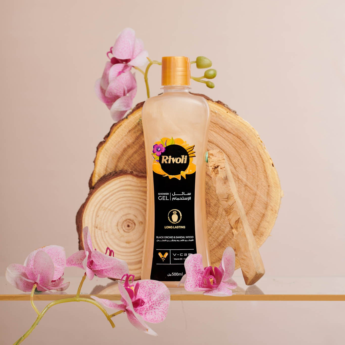 Rivoli Shower Gel – Black Orchid & Sandal Wood Perfume 500ml