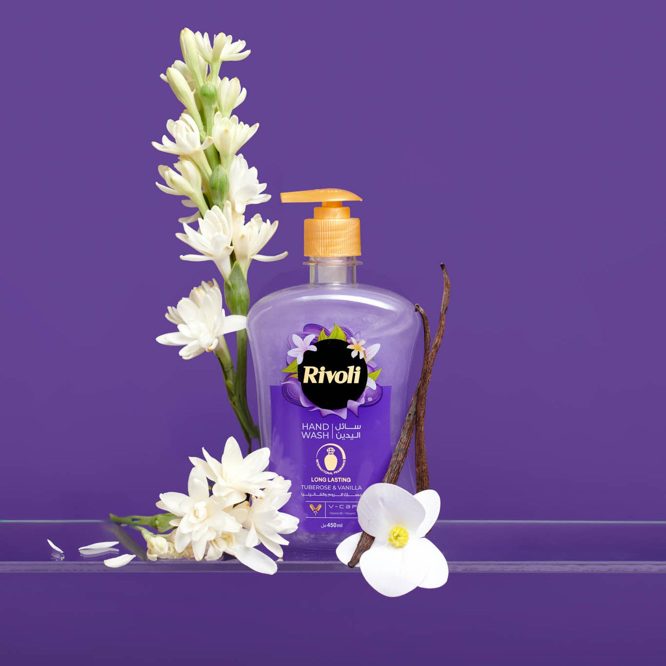 Rivoli Liquid Hand Wash – Tuberose & Vanilla Perfume 450ml
