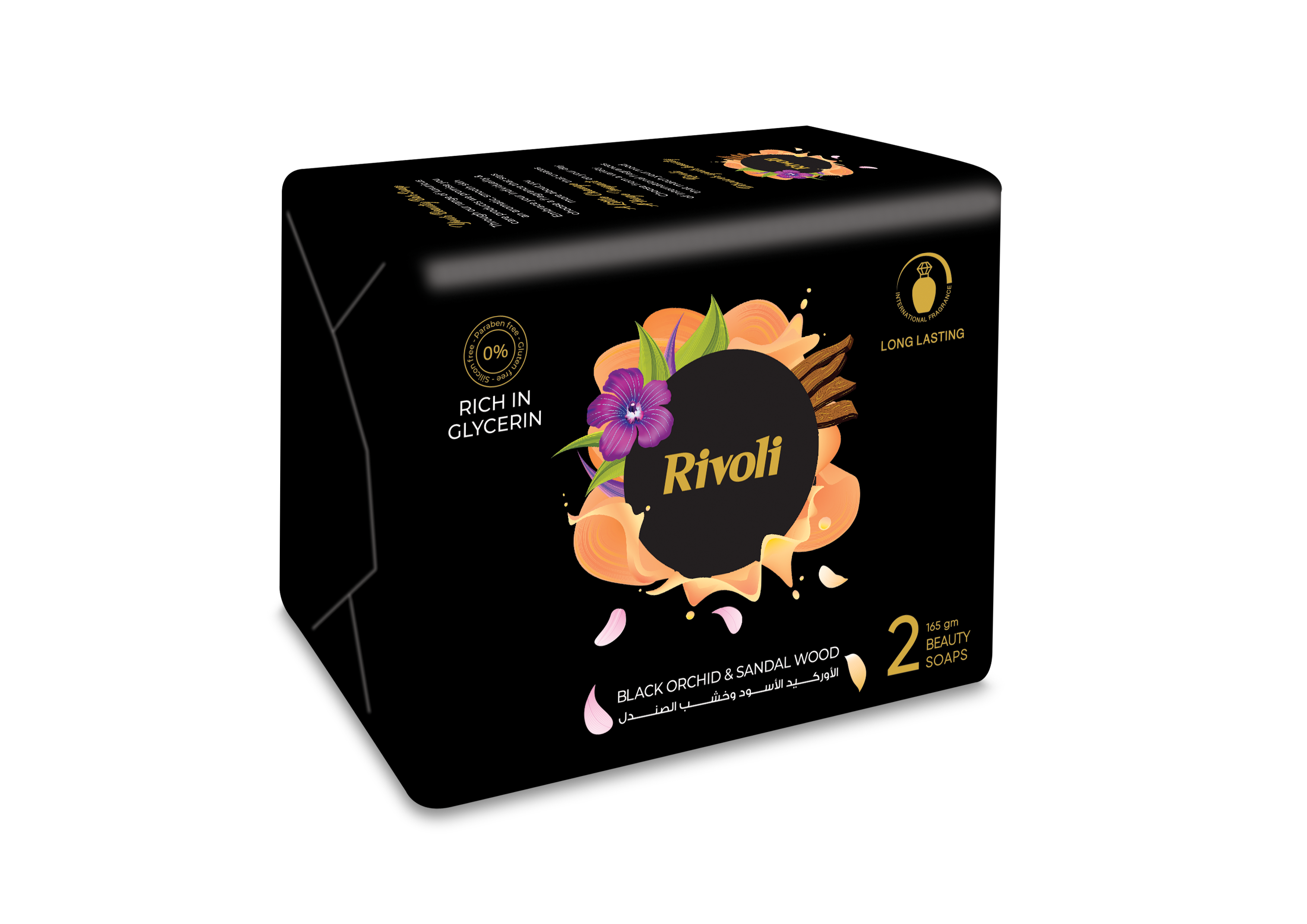 Rivoli Bar-Soap – Black Orchid & Sandal Wood Perfume 165gm Bundle